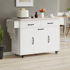 Carrito isla de cocina con gabinete para basura abatible