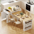 Kitchen Island with Extendable Dining Table and Storage