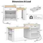 Isla de cocina con mesa de comedor extensible y espacio de almacenamiento