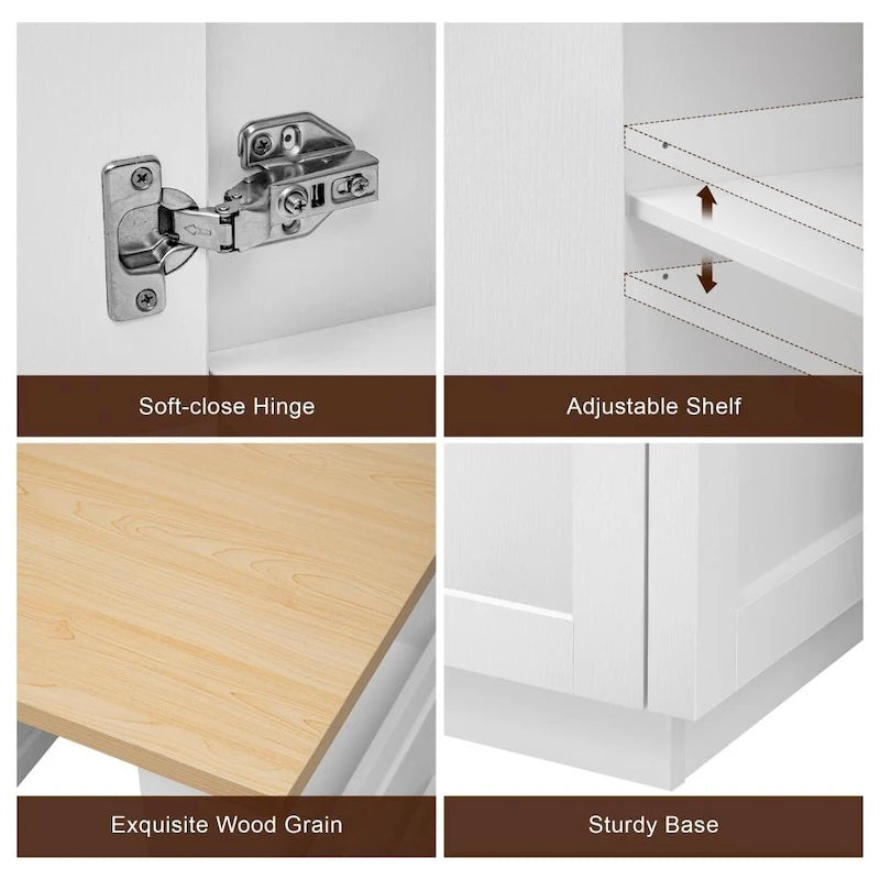 Kitchen Island with Extendable Dining Table and Storage