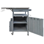 Carrito para parrilla de exterior con superficie de acero inoxidable y ala abatible