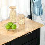 Isla de cocina moderna con ruedas y almacenamiento