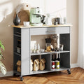 Rolling Kitchen Island with Large Worktop and Storage