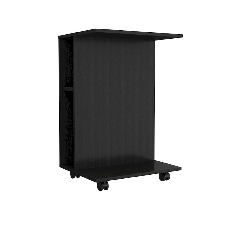 Wooden Bar Cart with Wine Rack and Storage Cabinet