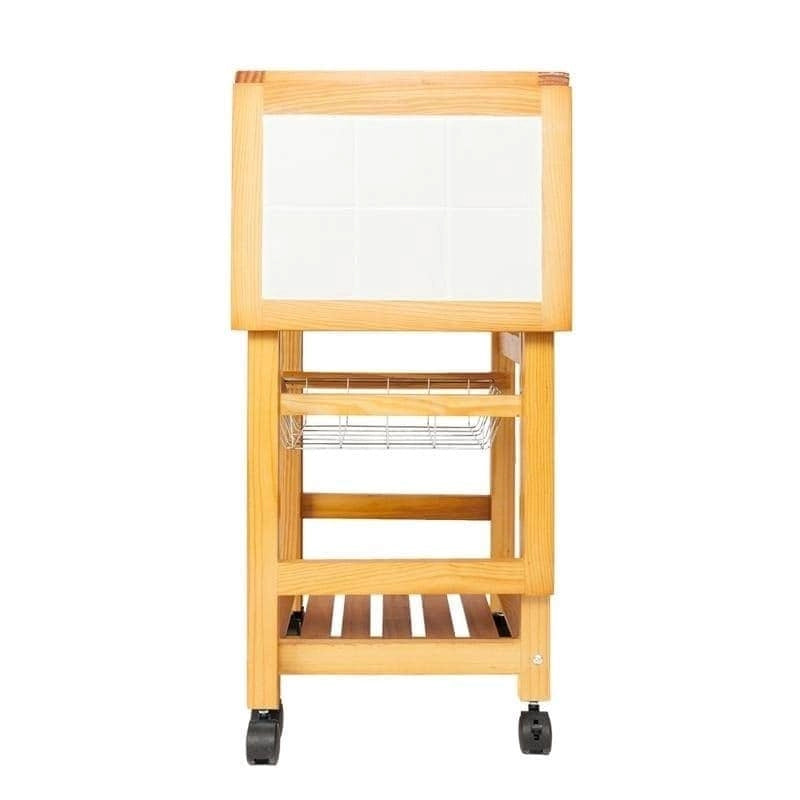 Rolling Drop-Leaf Kitchen Cart with Storage