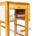 Carrito de cocina con ruedas, hoja abatible y almacenamiento