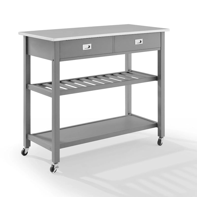 Stainless Steel Top Kitchen Island Cart - 37H x 42W x 20D
