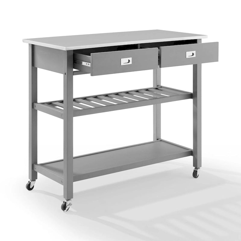 Stainless Steel Top Kitchen Island Cart - 37H x 42W x 20D