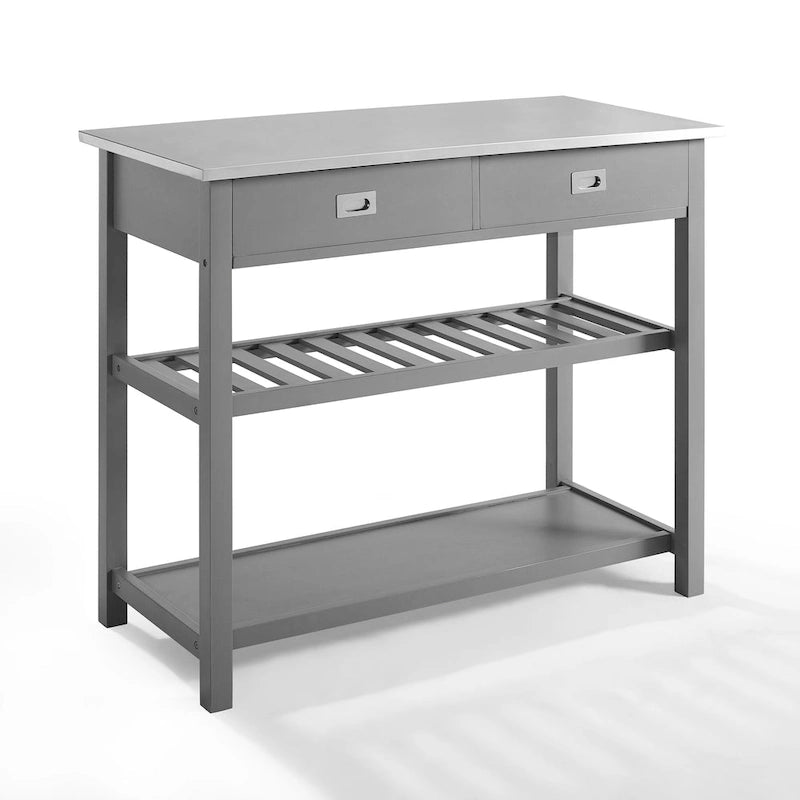 Stainless Steel Top Kitchen Island Cart - 37H x 42W x 20D