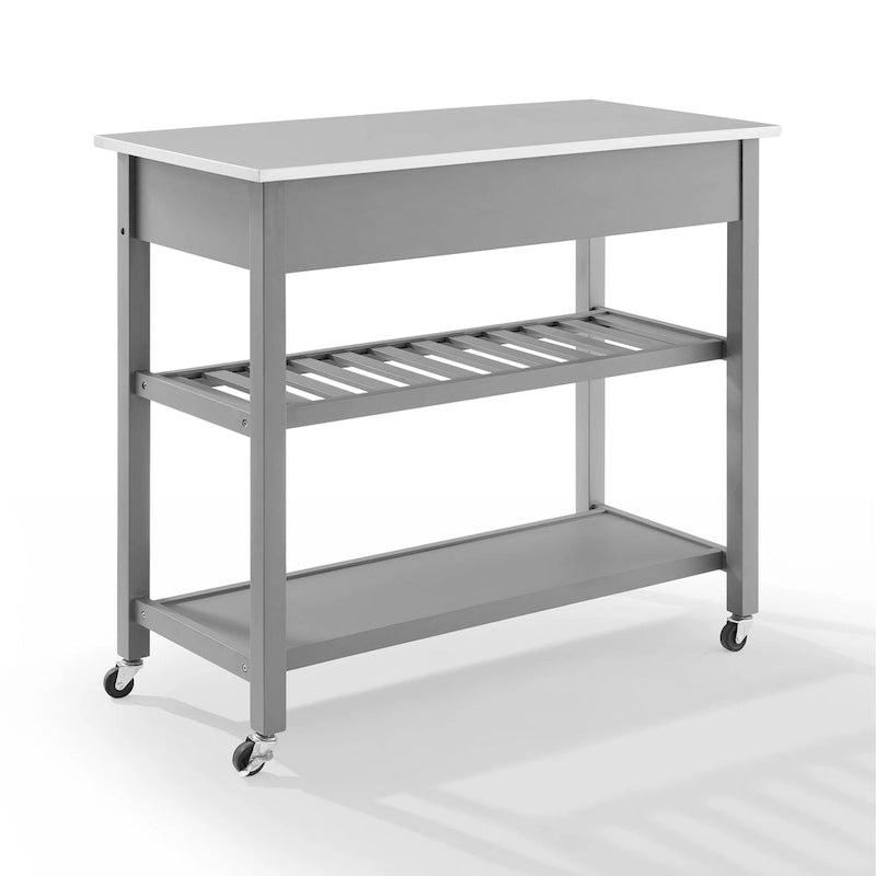 Stainless Steel Top Kitchen Island Cart - 37H x 42W x 20D