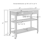Carrinho-ilha de cozinha com tampo em aço inoxidável - 37H x 42W x 20D