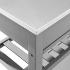Carrinho-ilha de cozinha com tampo em aço inoxidável - 37H x 42W x 20D