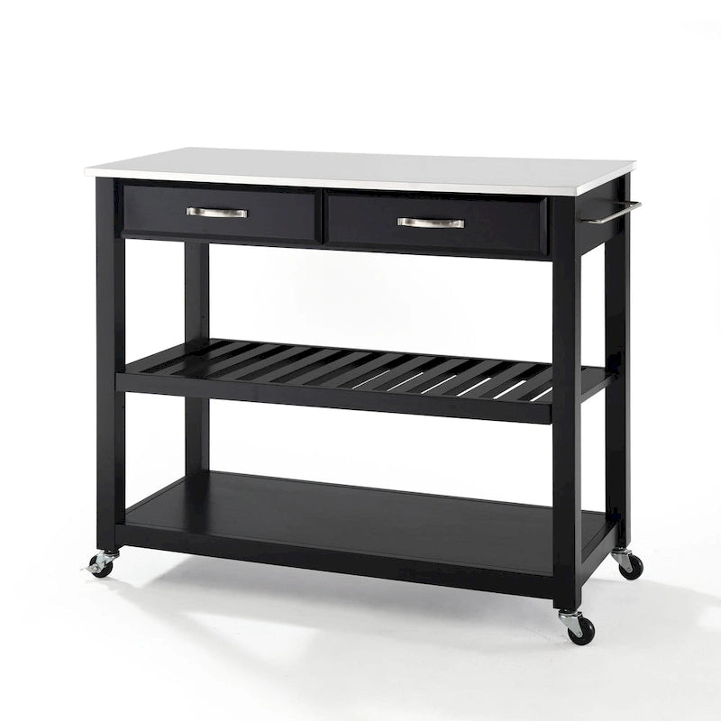 Granite Top Kitchen Prep Cart - 43W x 17D x 35H