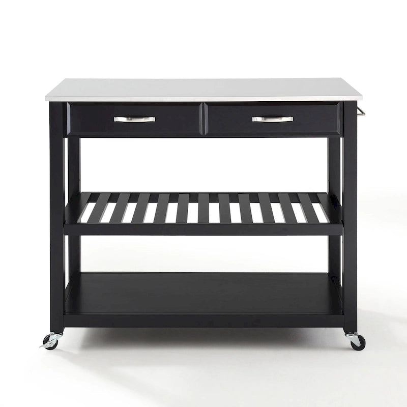 Granite Top Kitchen Prep Cart - 43W x 17D x 35H