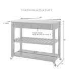 Küchenwagen zur Zubereitung mit Granitplatte - 43W x 17T x 35H