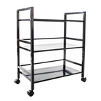 Carrito utilitario negro con ruedas, 3 niveles
