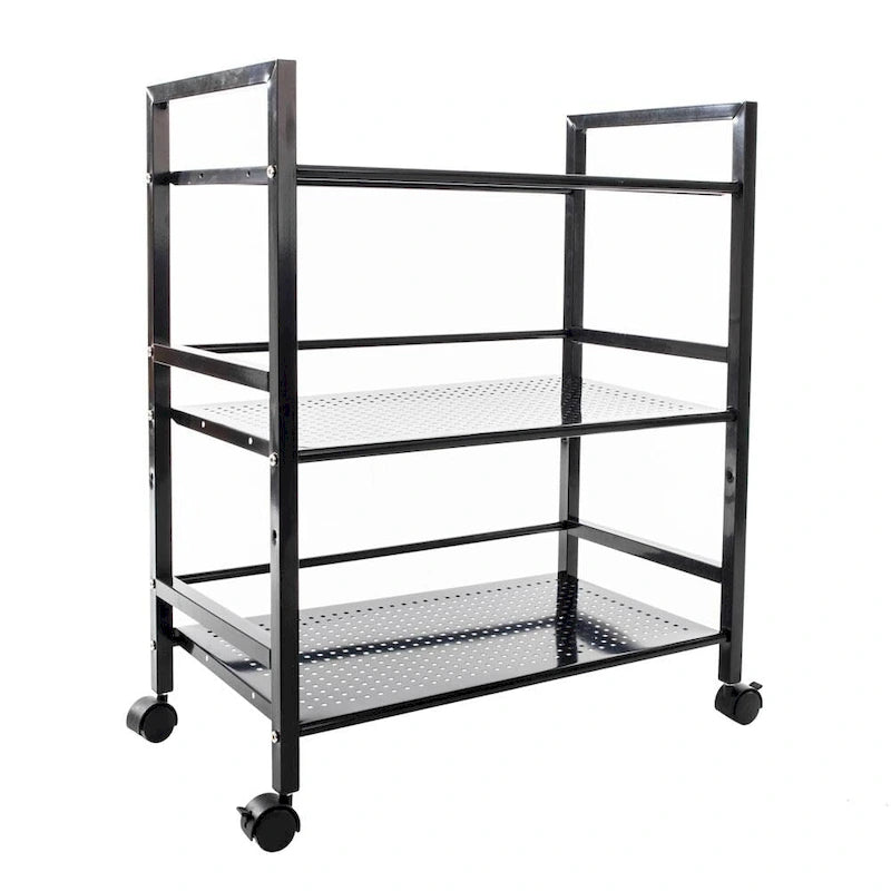 3-Tier Black Rolling Utility Cart