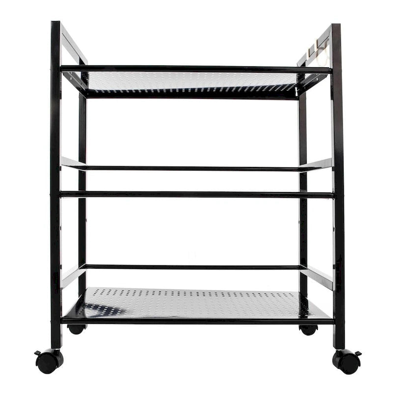 3-Tier Black Rolling Utility Cart