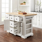 Wyspa kuchenna z drewnianym blatem i miejscem do przechowywania - 50 W x 32 D x 36 H