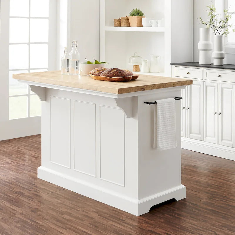 Wood Top Kitchen Island with Storage - 50 W x 32 D x 36 H