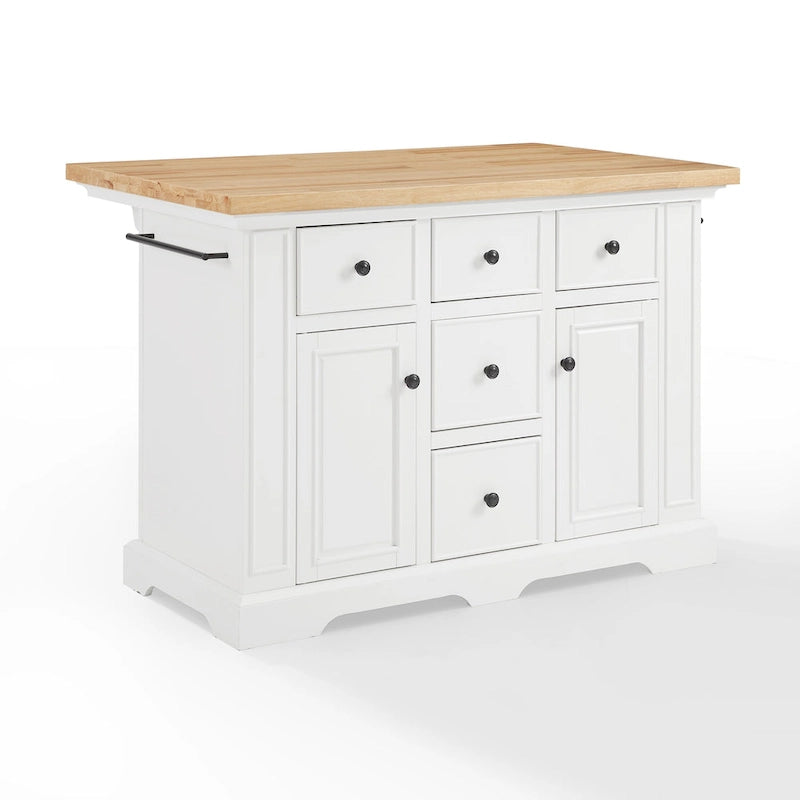 Wood Top Kitchen Island with Storage - 50 W x 32 D x 36 H