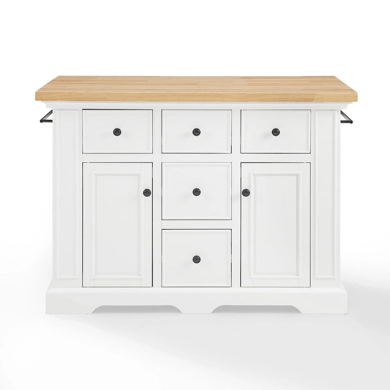 Wood Top Kitchen Island with Storage - 50 W x 32 D x 36 H