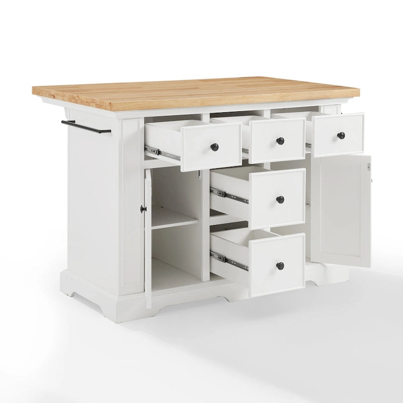 Wood Top Kitchen Island with Storage - 50 W x 32 D x 36 H