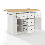 Wyspa kuchenna z drewnianym blatem i miejscem do przechowywania - 50 W x 32 D x 36 H