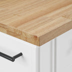 Wyspa kuchenna z drewnianym blatem i miejscem do przechowywania - 50 W x 32 D x 36 H