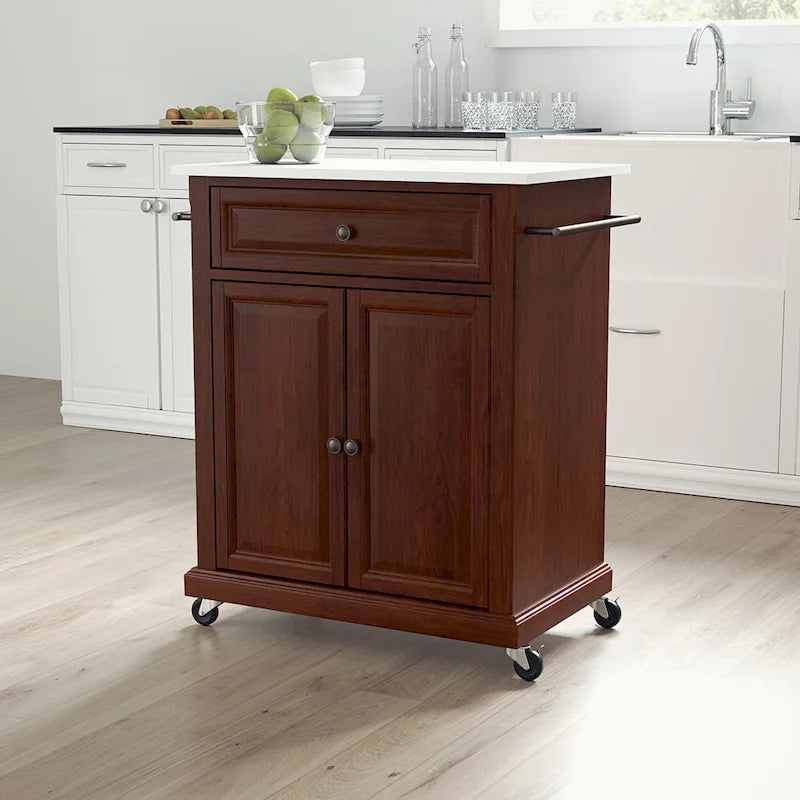 Portable Granite Top Kitchen Cart - 31 x 18 x 35.5 in