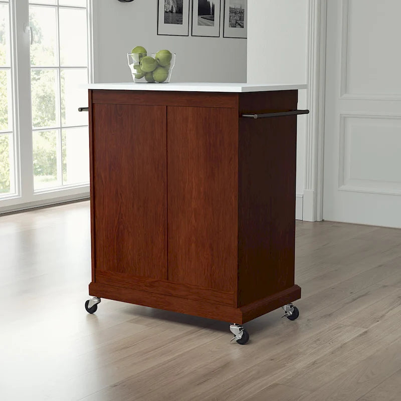 Portable Granite Top Kitchen Cart - 31 x 18 x 35.5 in