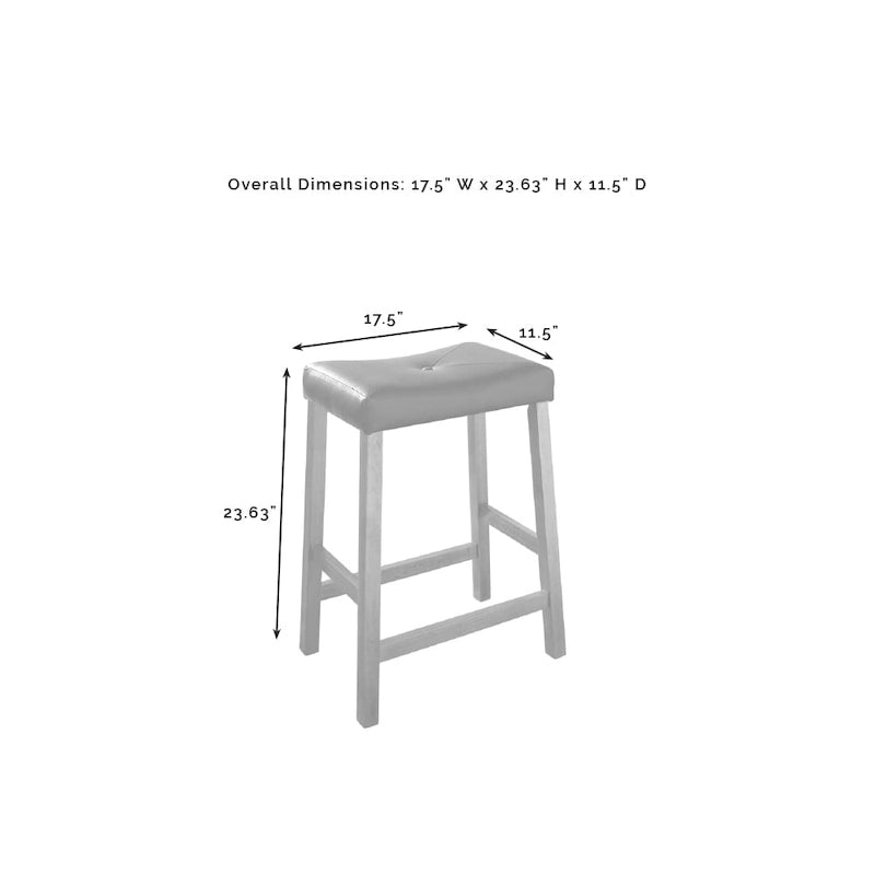 Kitchen Island with 2 Upholstered Counter Stools - 51 D x 50 W x 36 H