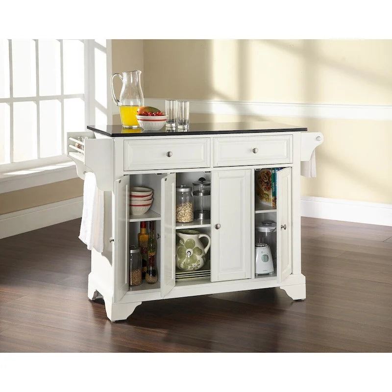 Full-Size Kitchen Island with Granite Top - 18 D x 51.5 W x 36 H