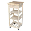 Unfinished Solid Parawood Kitchen Trolley