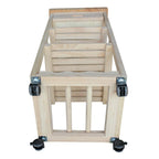 Carrito de cocina de parawood macizo sin acabado