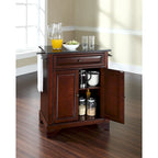 Crosley LaFayette Solid Black Granite Top Portable Kitchen Island in Vintage Mahogany Finish - 31 W x 18 D x 35 H