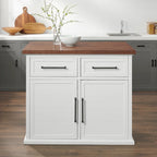 Kücheninsel mit weißer Holzplatte und Stauraum - 27 T x 42 W x 36 H