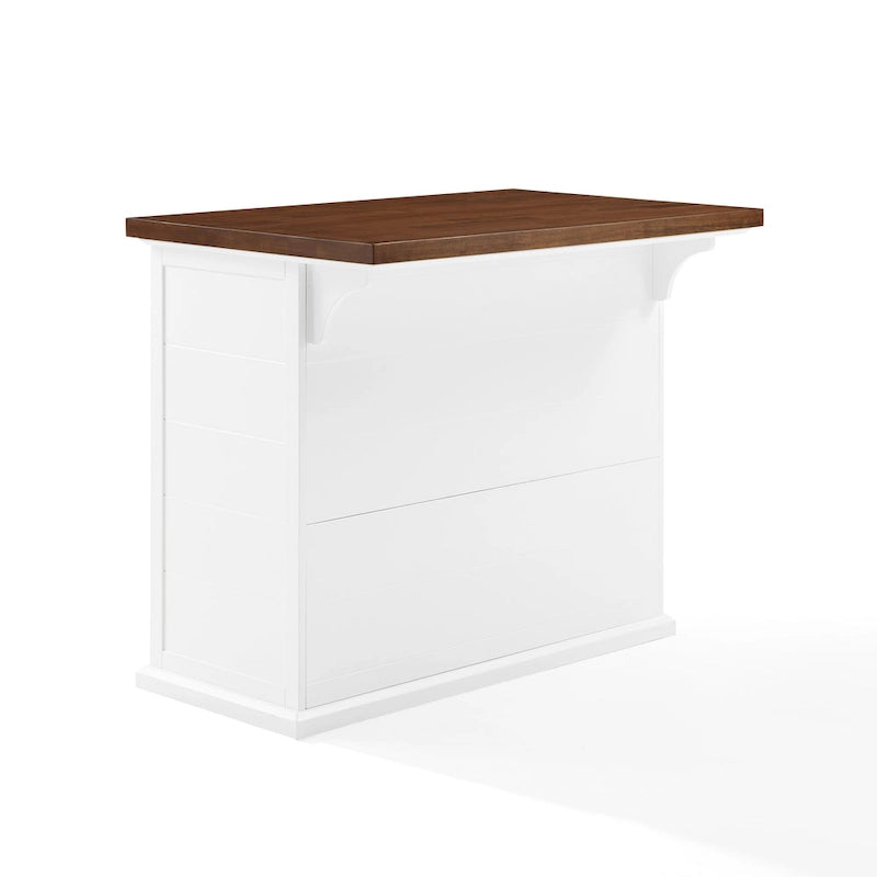 White Wood Top Kitchen Island with Storage - 27 D x 42 W x 36 H