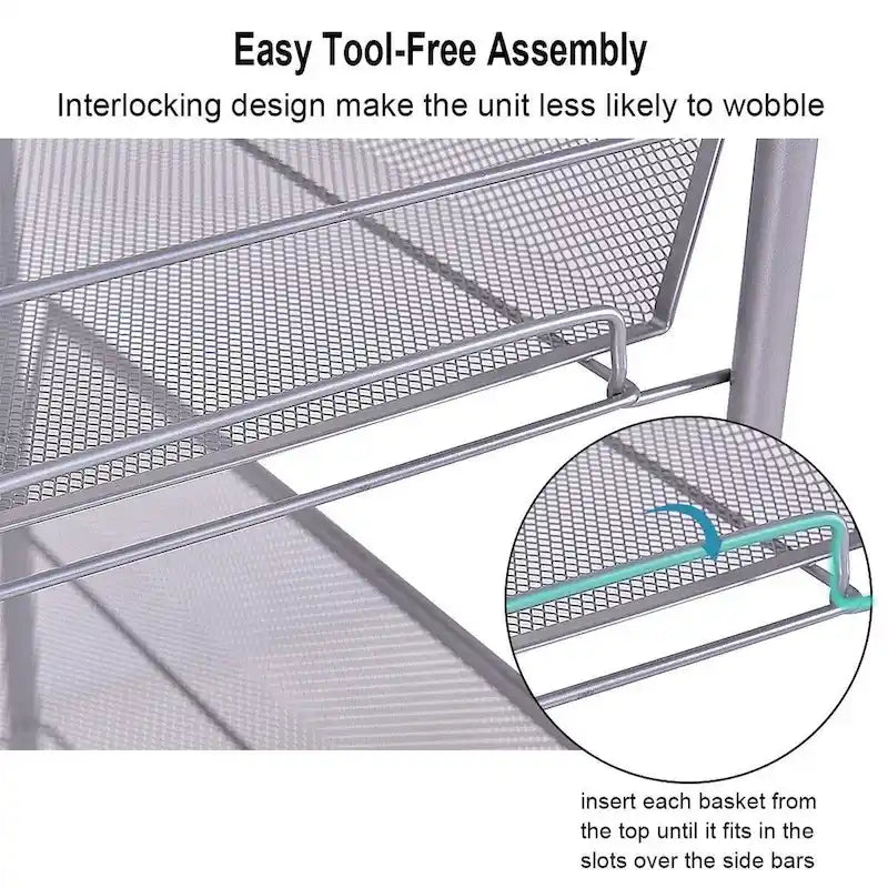 5-Tier Steel Storage Cart with Swivel Wheels