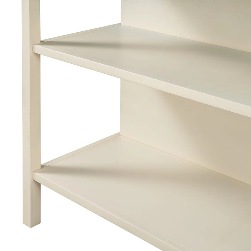 45-Inch Rubberwood Kitchen Island with 2 Open Shelves