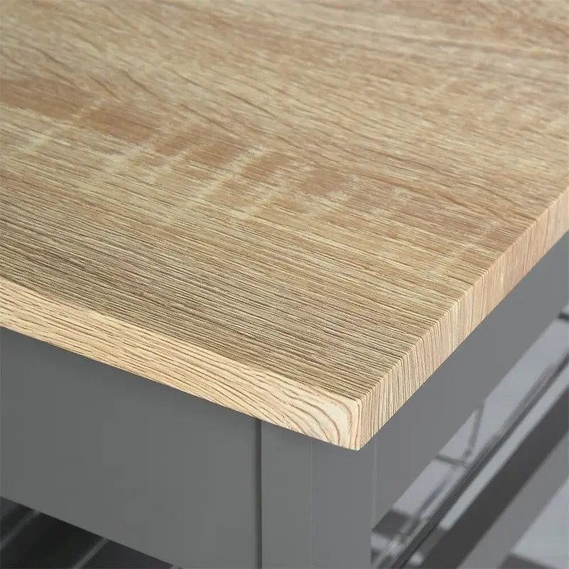 Rolling Kitchen Cart with Drawer and Removable Serving Trays