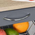 Rolling Kitchen Cart with Drawer and Removable Serving Trays