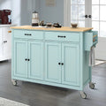 Wooden Kitchen Island Cart with Drawers and Cabinets