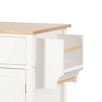 Kücheninselwagen aus Holz mit Schubladen und Schränken