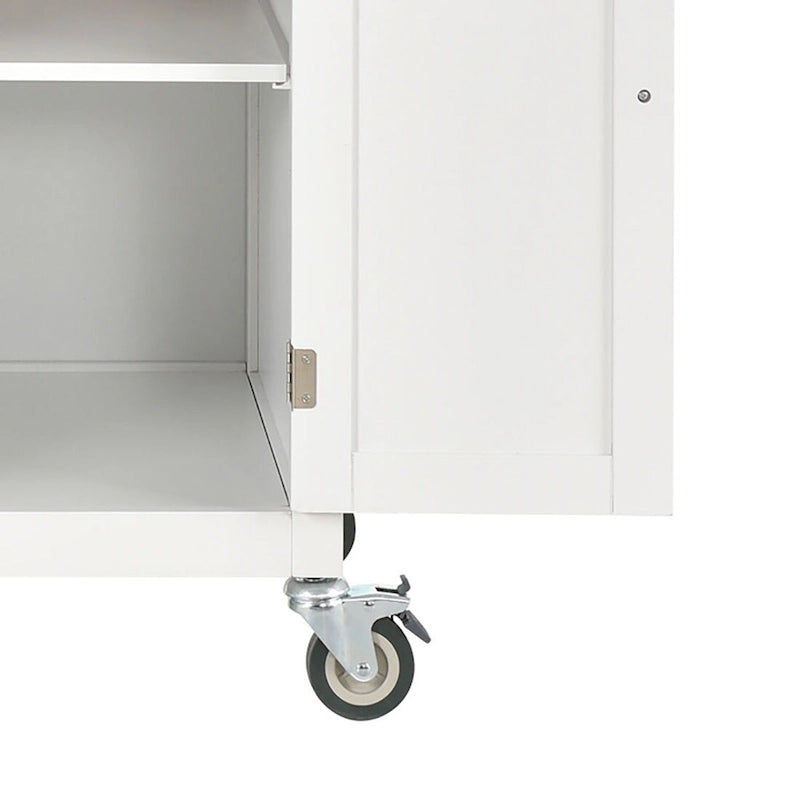 Wooden Kitchen Island Cart with Drawers and Cabinets