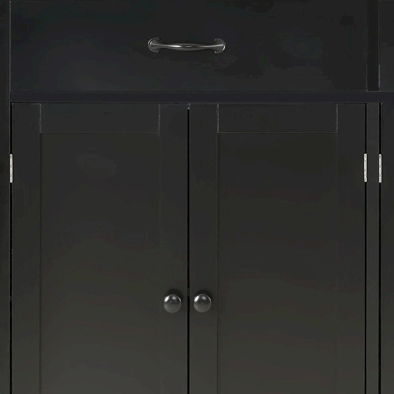 Wooden Kitchen Island Cart with Drawers and Cabinets