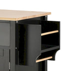 Kücheninselwagen aus Holz mit Schubladen und Schränken