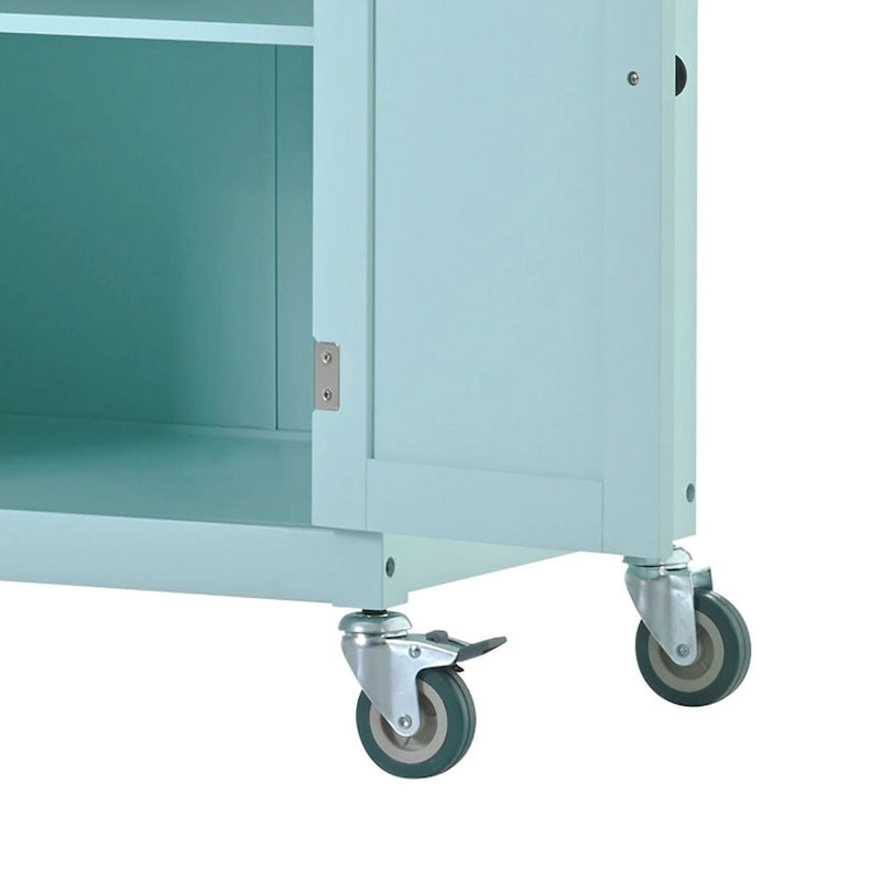 Wooden Kitchen Island Cart with Drawers and Cabinets