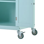 Kücheninselwagen aus Holz mit Schubladen und Schränken