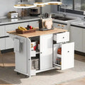 Rolling Kitchen Cart with Drop Leaf and Pull-Out Storage